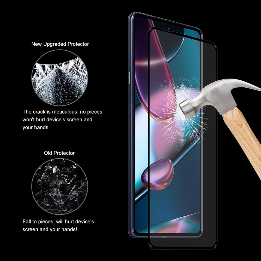 HAT PRINCE 0.26mm 9H Hardness Full Cover Tempered Glass 2.5D Arc Edge Full Glue Screen Protector for Motorola Edge X30-6