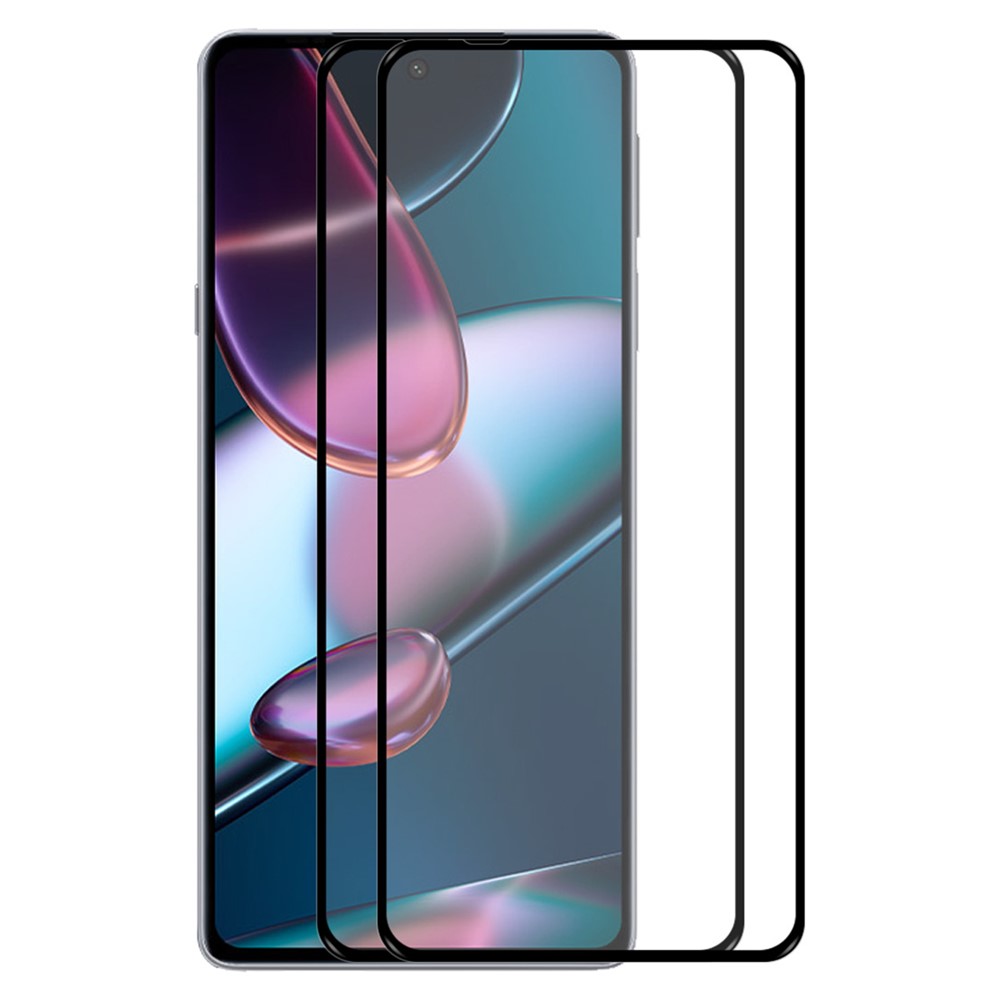 HAT PRINCE 2Pcs/Set 0.26mm 9H 2.5D Arc Edge Tempered Glass HD Clear Full Glue Screen Protector for Motorola Edge X30-1