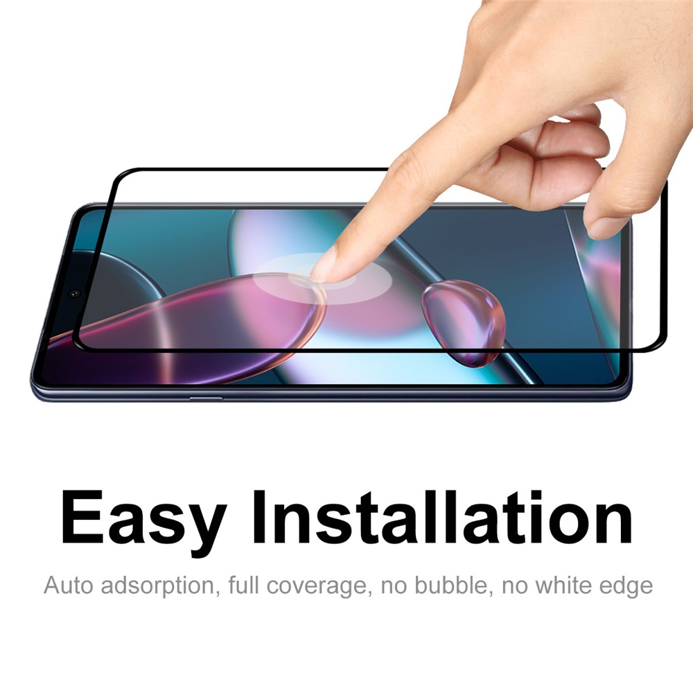 HAT PRINCE 2Pcs/Set 0.26mm 9H 2.5D Arc Edge Tempered Glass HD Clear Full Glue Screen Protector for Motorola Edge X30-5