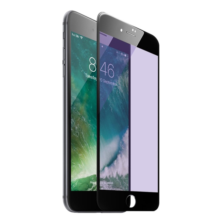 ROCK for iPhone 7 Anti-blue-ray Anti-glare Full Cover Tempered Glass Screen Protector - Black-1