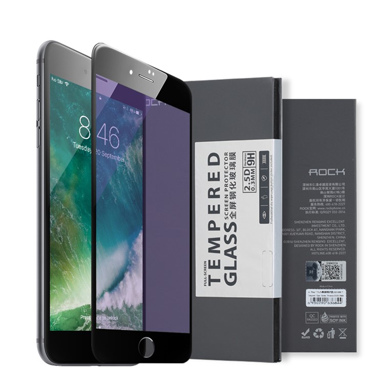 ROCK for iPhone 7 Anti-blue-ray Anti-glare Full Cover Tempered Glass Screen Protector - Black-10