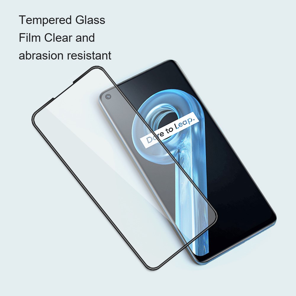 AMORUS 2Pcs/Pack Ultra Clear Double Defense Tempered Glass Film for Realme 9i, Silk Printing HD Clear Full Glue Full Screen Protector - Black-3