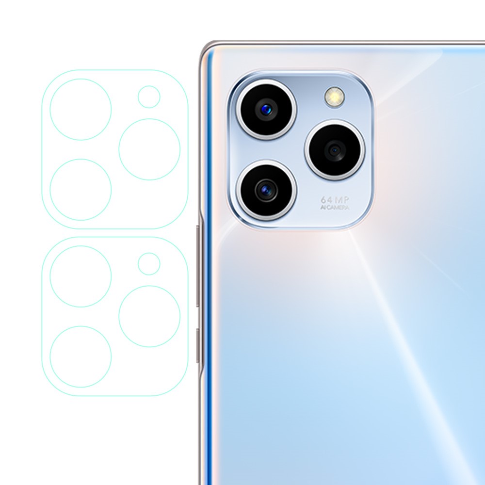 2Pcs/Set Wear-Resistant 3D Arc Edge Crystal Clear Tempered Glass Camera Lens Protector for Honor 60 SE-1