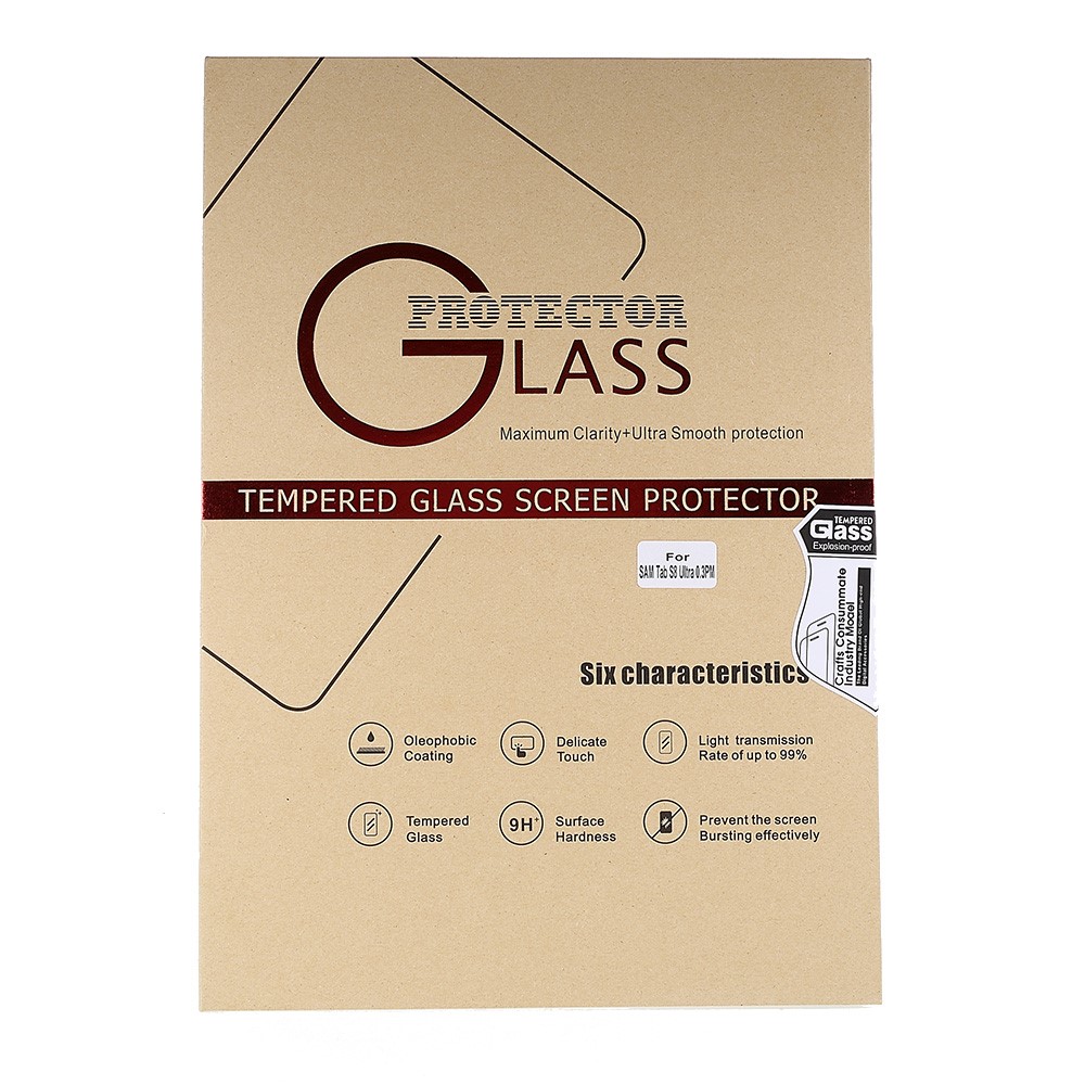 For Samsung Galaxy Tab S9 Ultra / S8 Ultra 0.3pm Full Coverage Anti-explosion Full Glue Clear Tempered Glass Screen Protector-10