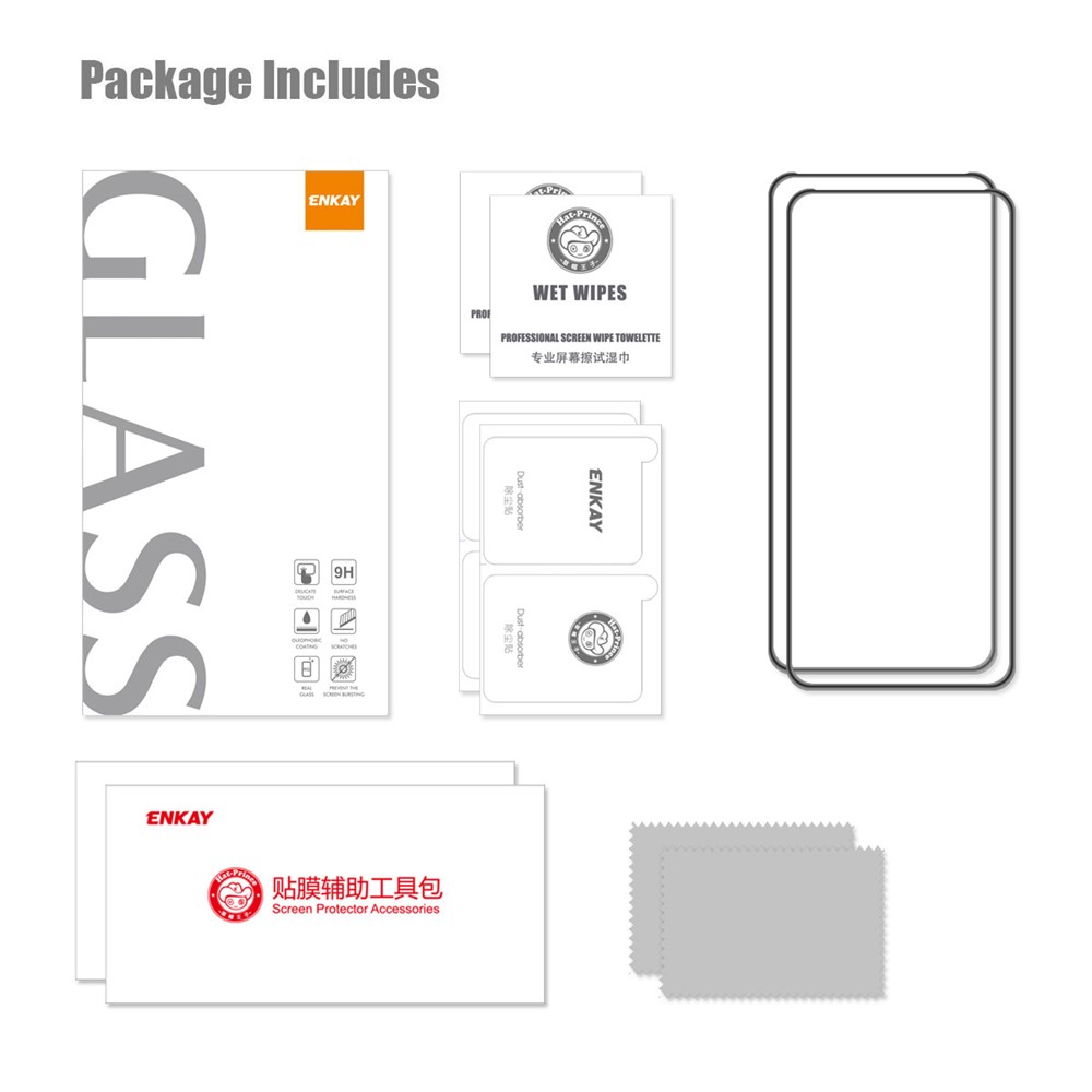 ENKAY 2Pcs/Pack Screen Protector for Samsung Galaxy A52s 5G / Galaxy A52 4G/5G, Full Cover Full Glue HD Tempered Glass Film, Anti-Scratch Anti-Bubble-6