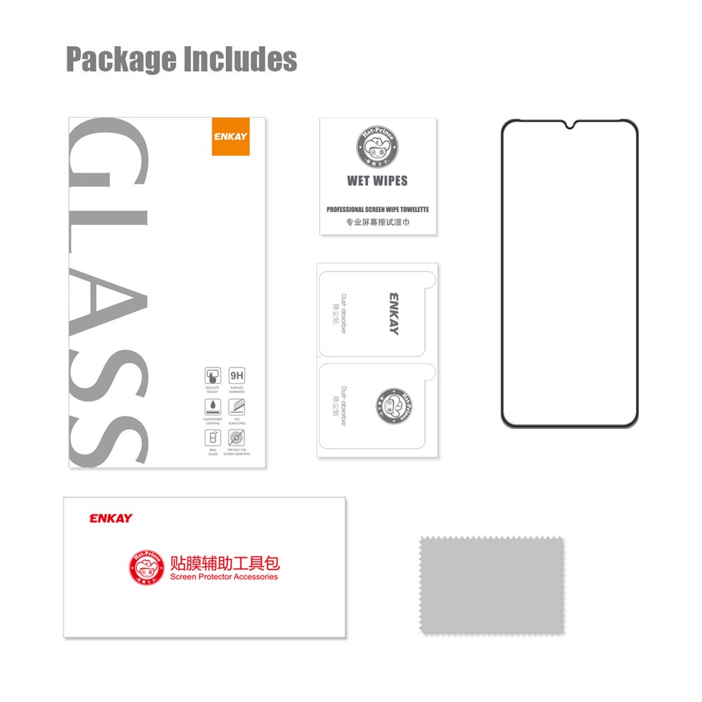 ENKAY for Samsung Galaxy M32 5G / Galaxy A32 5G Screen Protector, High-Definition Full Coverage Full Glue Tempered Glass Anti Scratch Film Guard-6