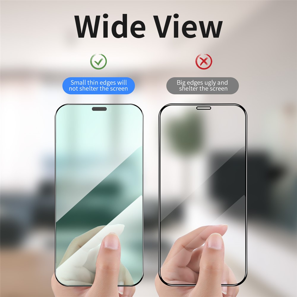 ENKAY for iPhone 12/12 Pro 6.1 inch Green Light Eye Protection Tempered Glass Full Glue Silk Printing Full Screen Film with Easy Installation Tool-6