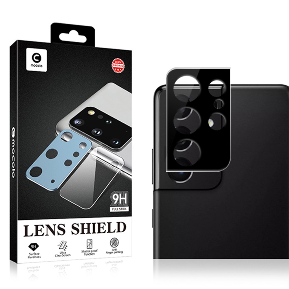 MOCOLO Camera Lens Screen Protector for Samsung Galaxy S22 Ultra 5G, Silk Printing Full Glue Clear Tempered Glass 9H Protective Film - Black-6