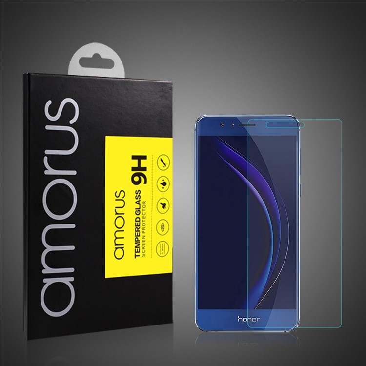 AMORUS for Huawei Honor 8 9H Tempered Glass Screen Protective Film Arc Edge-2