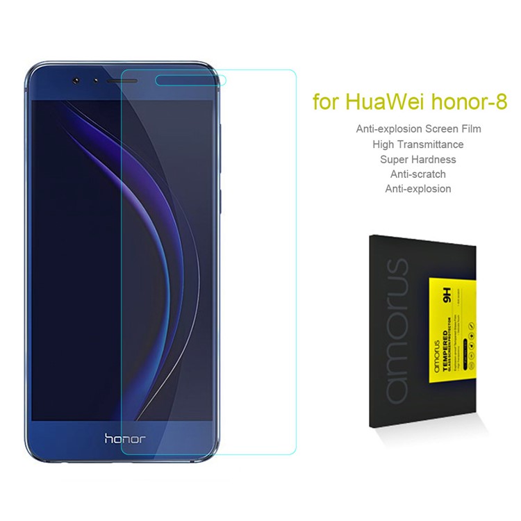 AMORUS for Huawei Honor 8 9H Tempered Glass Screen Protective Film Arc Edge-3