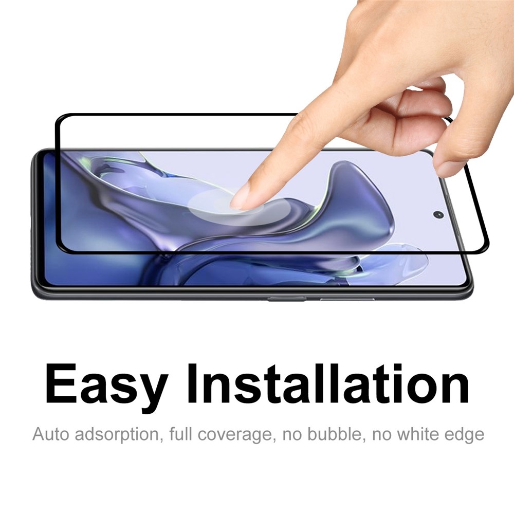 ENKAY 2Pcs/Pack Screen Film for Xiaomi Redmi 11T, 0.26mm 2.5D Arc Edge 9H Anti-scratch Full Covering Full Glue Auto Absorption Tempered Glass Screen Film-5