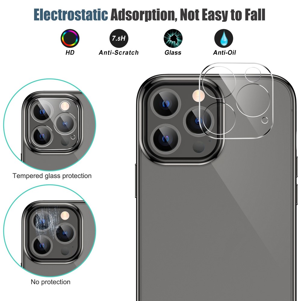 For iPhone 13 Pro 6.1 inch/13 Pro Max 6.7 inch 50Pcs/Pack HD Anti-scratch Camera Lens Protector High Aluminium-silicon Glass Film-3