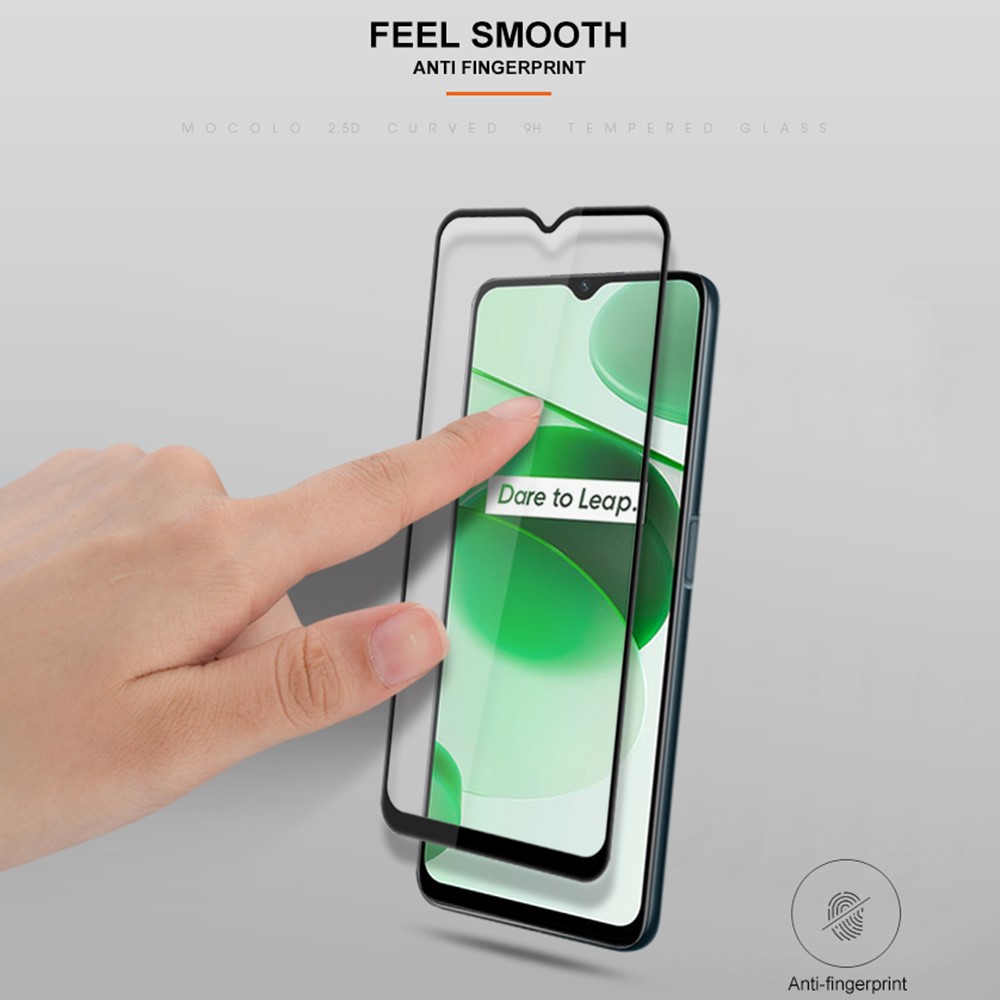 MOCOLO For Realme C35 Tempered Glass Film Anti-explosion Secondary Strengthening Full Glue Full Screen Protector - Black-5