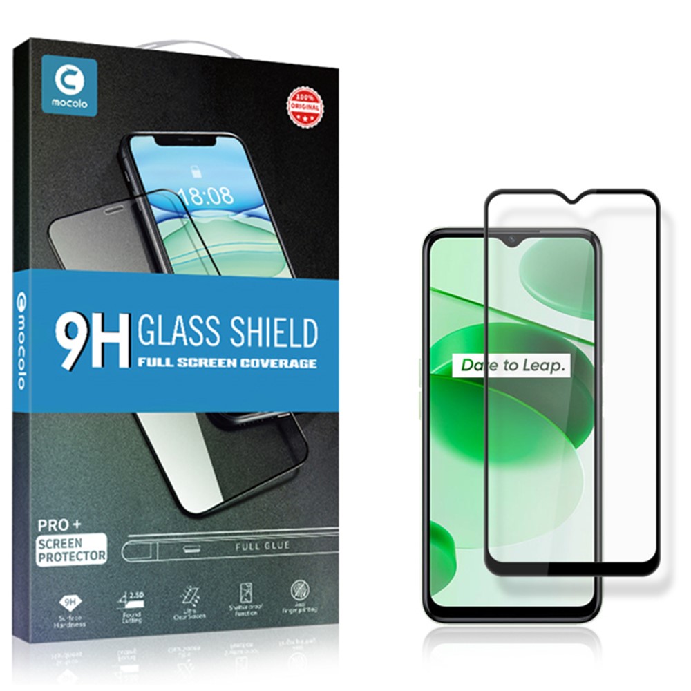 MOCOLO For Realme C35 Tempered Glass Film Anti-explosion Secondary Strengthening Full Glue Full Screen Protector - Black-7