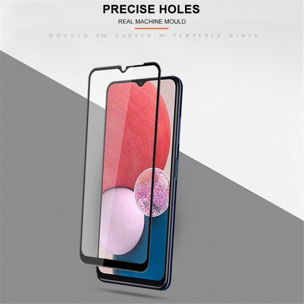 MOCOLO Solid Defense Screen Protector for Samsung Galaxy A13 4G, Silk Printing HD Clarity Tempered Glass Full Glue Full Cover Anti-explosion Film - Black-7