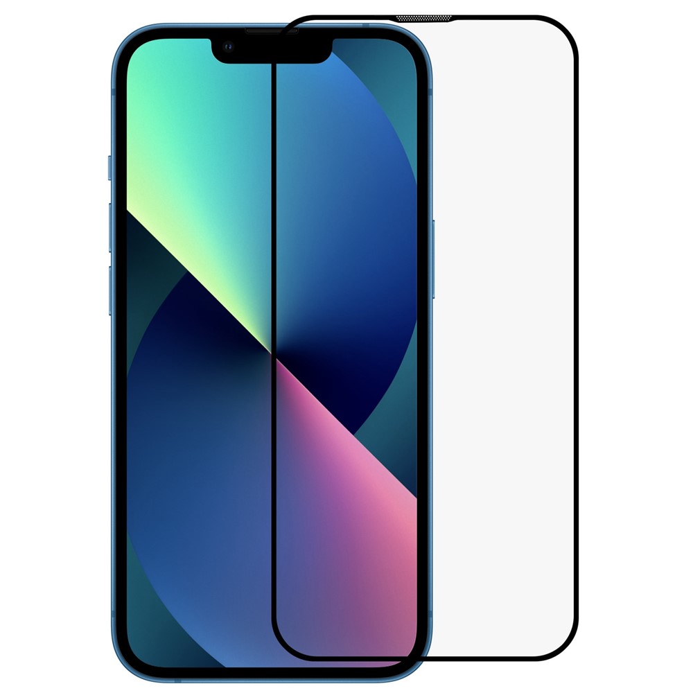 RURIHAI for iPhone 13 6.1 inch Full Coverage Screen Protector Full Glue Fingerprints-Free Clear AGC Tempered Glass Film Dustproof with Speaker Shield-1