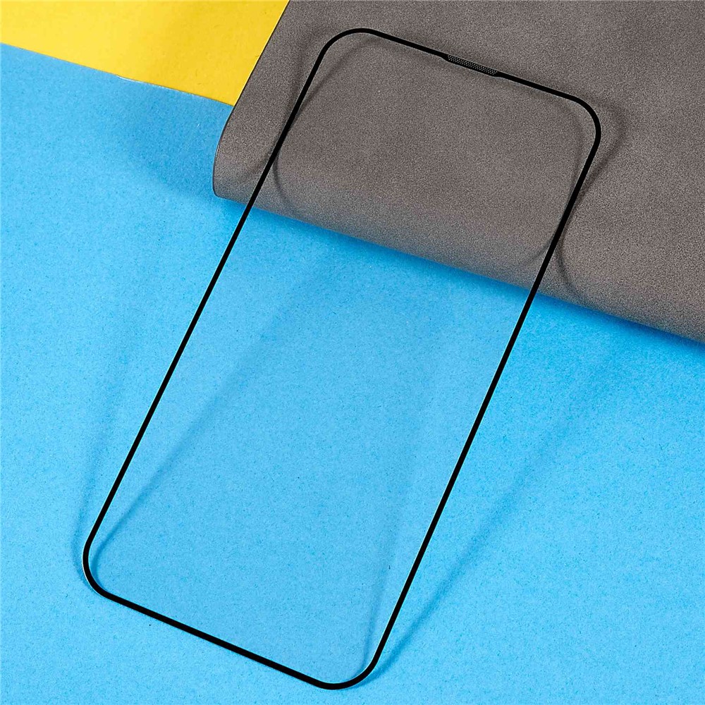 RURIHAI for iPhone 13 6.1 inch Full Coverage Screen Protector Full Glue Fingerprints-Free Clear AGC Tempered Glass Film Dustproof with Speaker Shield-4