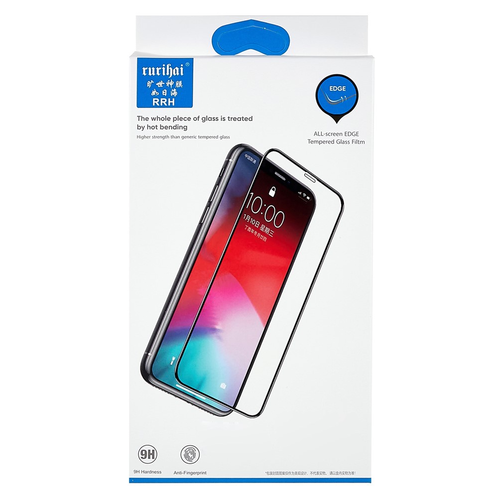 Rurihai Pour IPhone 13 6.1 Pouces Couverture Complète Protecteur Protecteur Full Glue Film Film De Verre À La Collerette Clean Agc Agc Agc Dustroproof Avec Du Bouclier En Haut-parleur