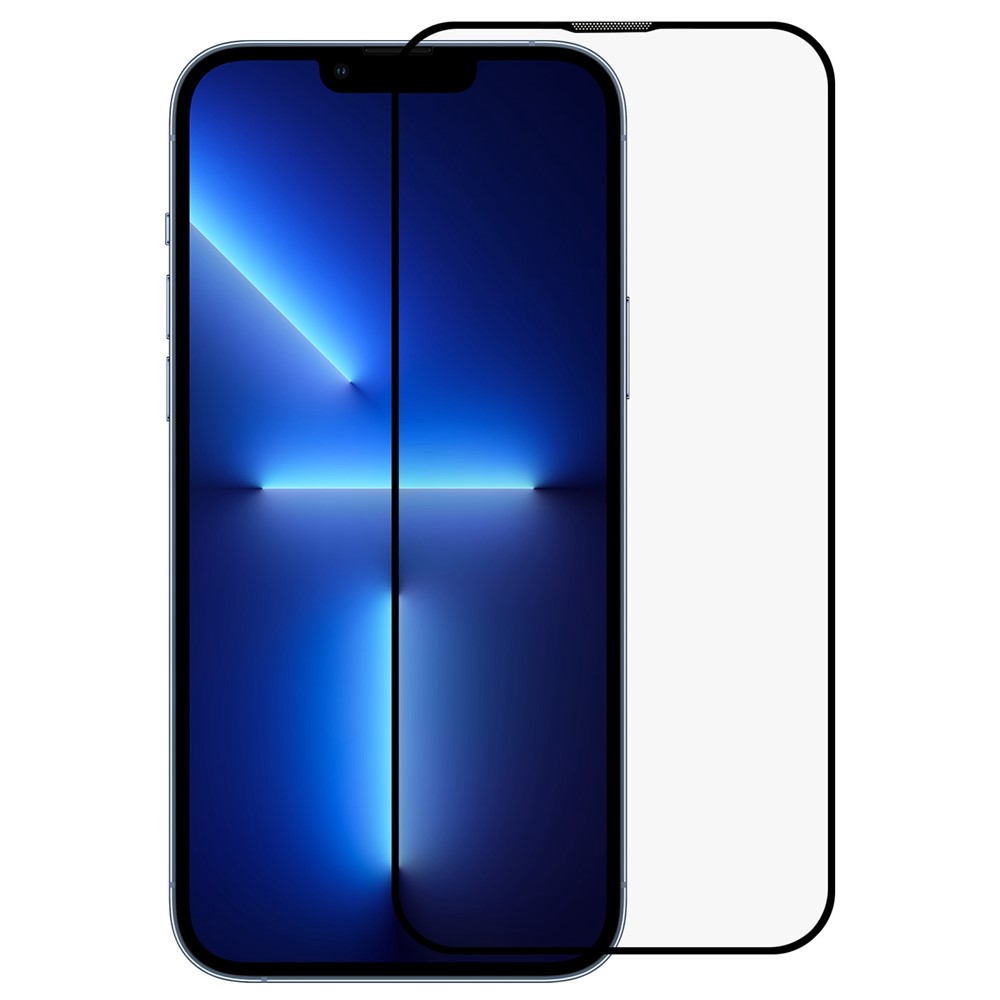 RURIHAI for iPhone 13 Pro 6.1 inch Dustproof Screen Protector Full Cover Full Glue HD 9H Hardness Anti-fingerprint AGC Tempered Glass Film-1