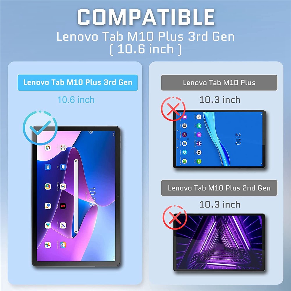 For Lenovo Tab M10 Plus (Gen 3) 2Pcs/Pack 2.5D Full Coverage Screen Protector High Definition Ultra-resistant Tempered Glass Film-2