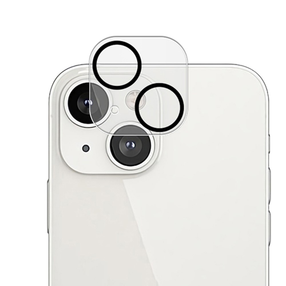 MOCOLO for iPhone 14 6.1 inch HD Tempered Glass Camera Lens Protector Black Night Circle Silk Printing 9H Lens Screen Cover Film-1