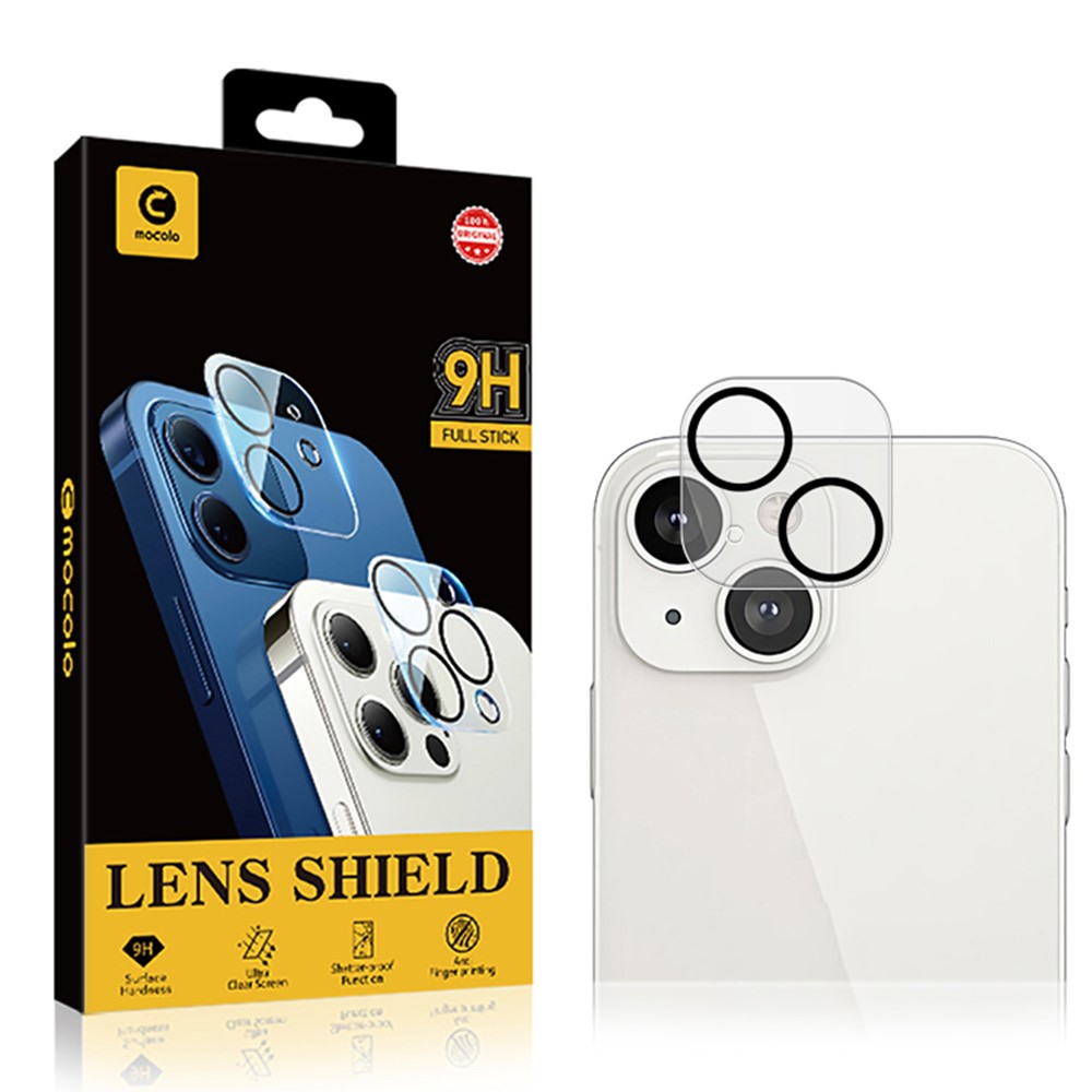 MOCOLO for iPhone 14 6.1 inch HD Tempered Glass Camera Lens Protector Black Night Circle Silk Printing 9H Lens Screen Cover Film-9