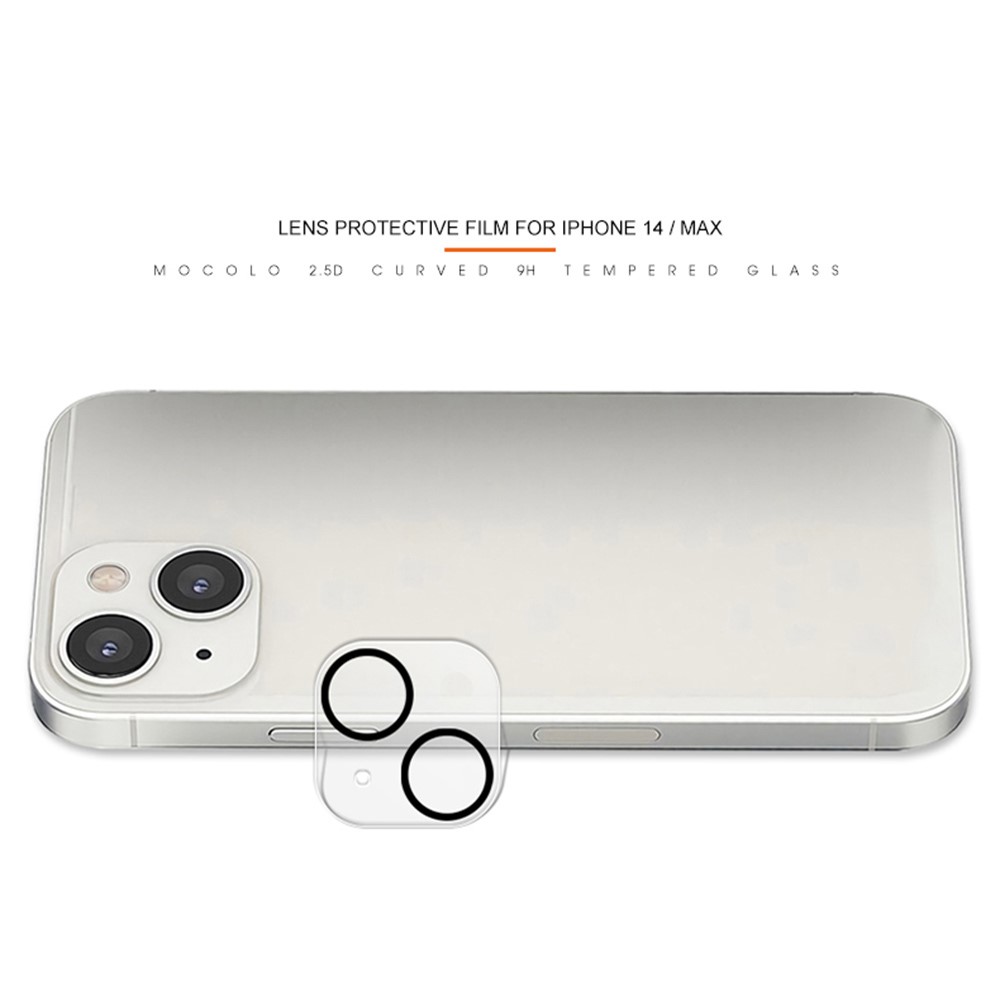MOCOLO for iPhone 14 Max 6.7 inch Black Night Circle Camera Lens Protector HD Tempered Glass 9H Scratch Resistance Silk Printing Lens Cover-3