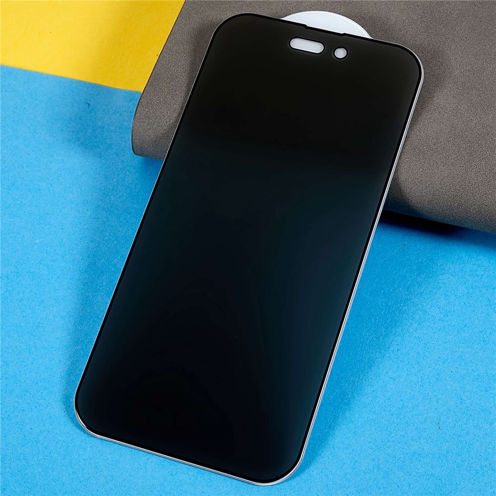 PDGD 2.5D Anti-spy Tempered Glass Film for iPhone 14 Pro 6.1 inch, Full Glue Silk Printing Anti-fingerprint Full Screen Protector-3