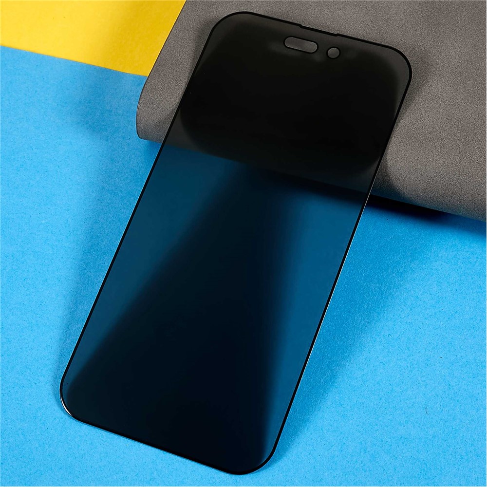 5Pcs/Pack Anti-spy Full Glue Tempered Glass Film for iPhone 14 Pro 6.1 inch, 2.5D Silk Printing Full Screen Protector-4