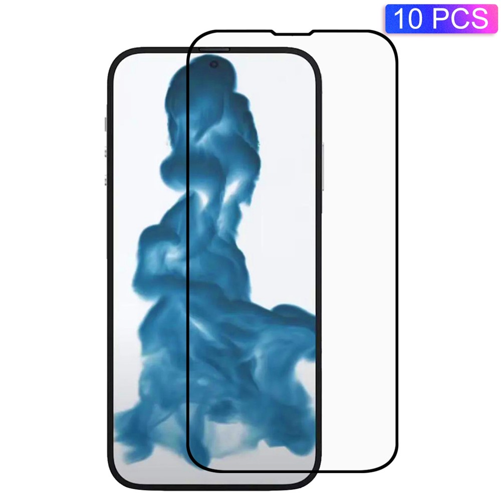 10Pcs/Pack 2.5D Silk Printing Tempered Glass Film for iPhone 14 Pro Max 6.7 inch, Full Cover Full Glue Screen Protector-1