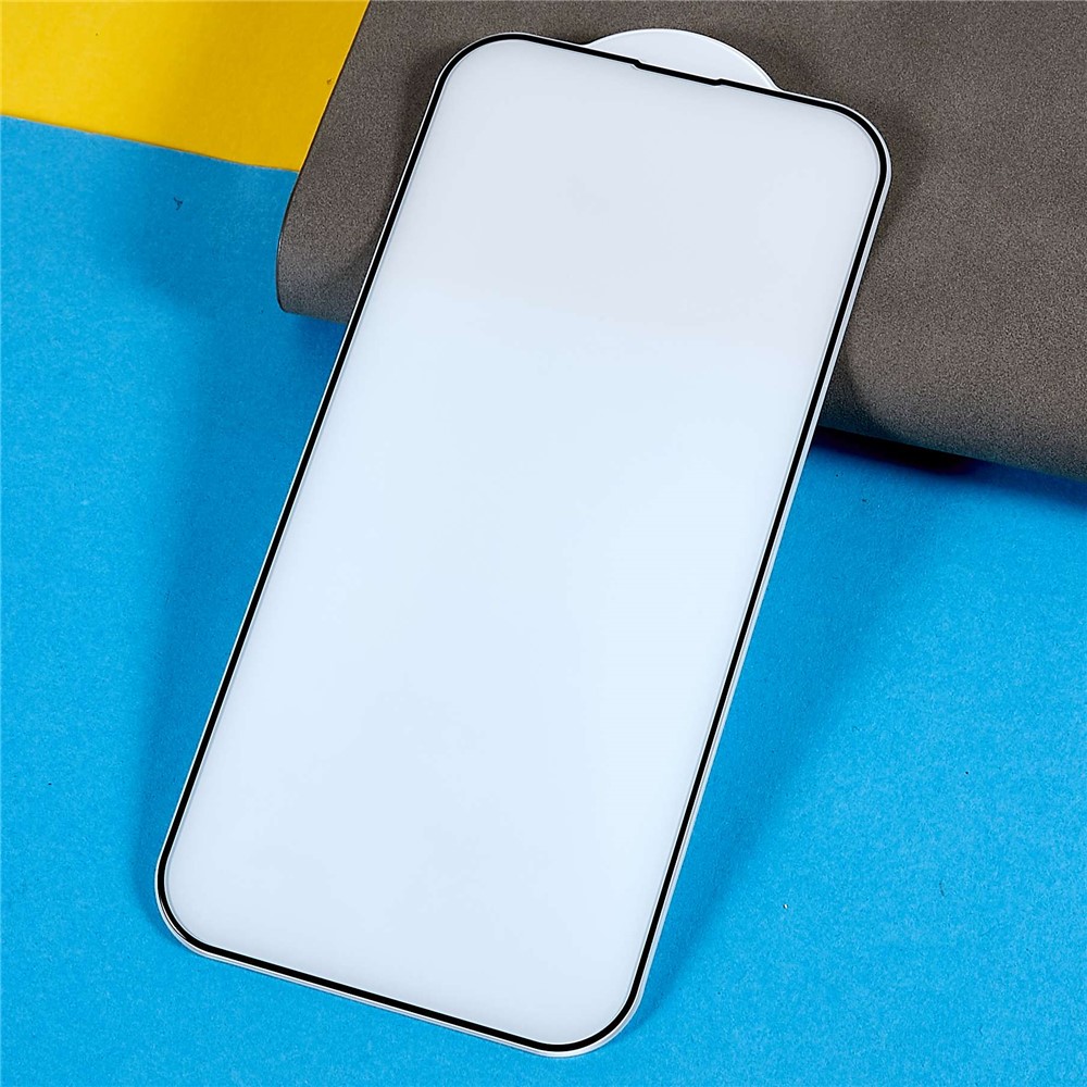 100Pcs/Pack for iPhone 14 Pro 6.1 inch 2.5D Anti-fingerprint HD Clear Silk Printing Tempered Glass Full Glue Full Screen Protector-3