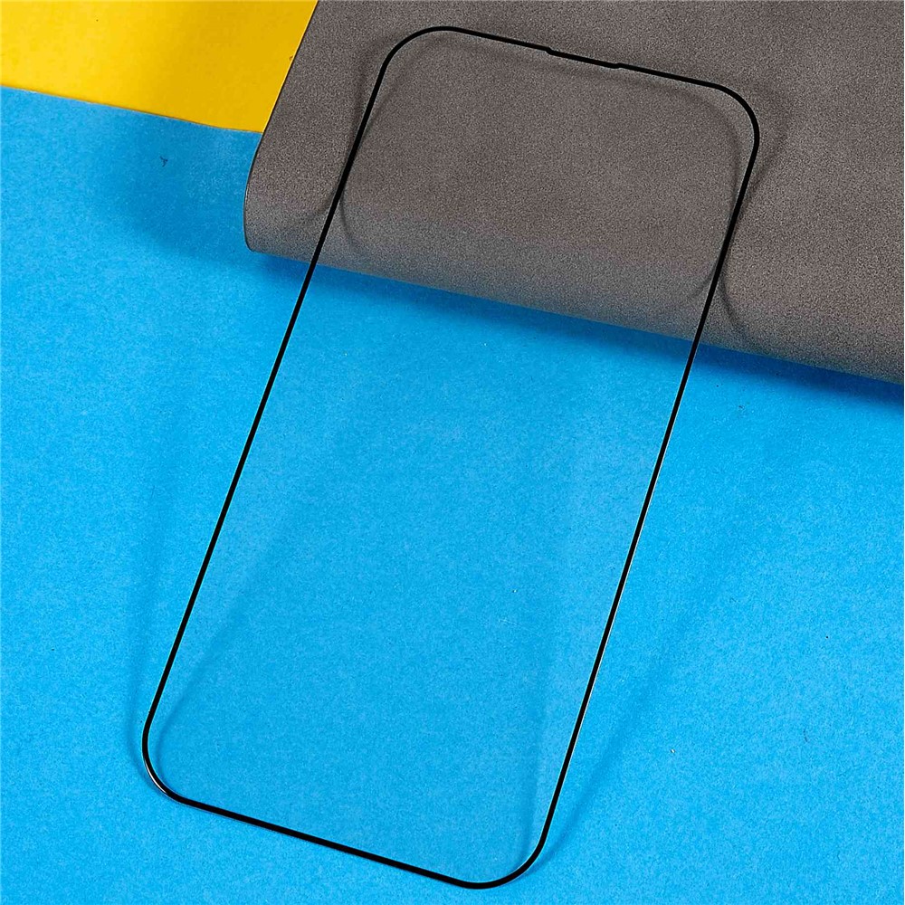 100Pcs/Pack for iPhone 14 Pro 6.1 inch 2.5D Anti-fingerprint HD Clear Silk Printing Tempered Glass Full Glue Full Screen Protector-4