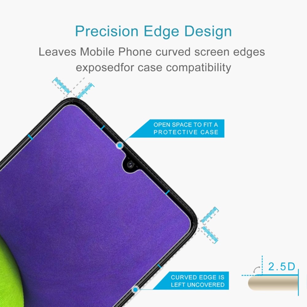 LUANKE For Samsung Galaxy A22 4G (EU Version) 2.5D Edge Screen Protector Clear Full Glue 9H Hardness Anti-Scratch Clear Tempered Glass Film-3