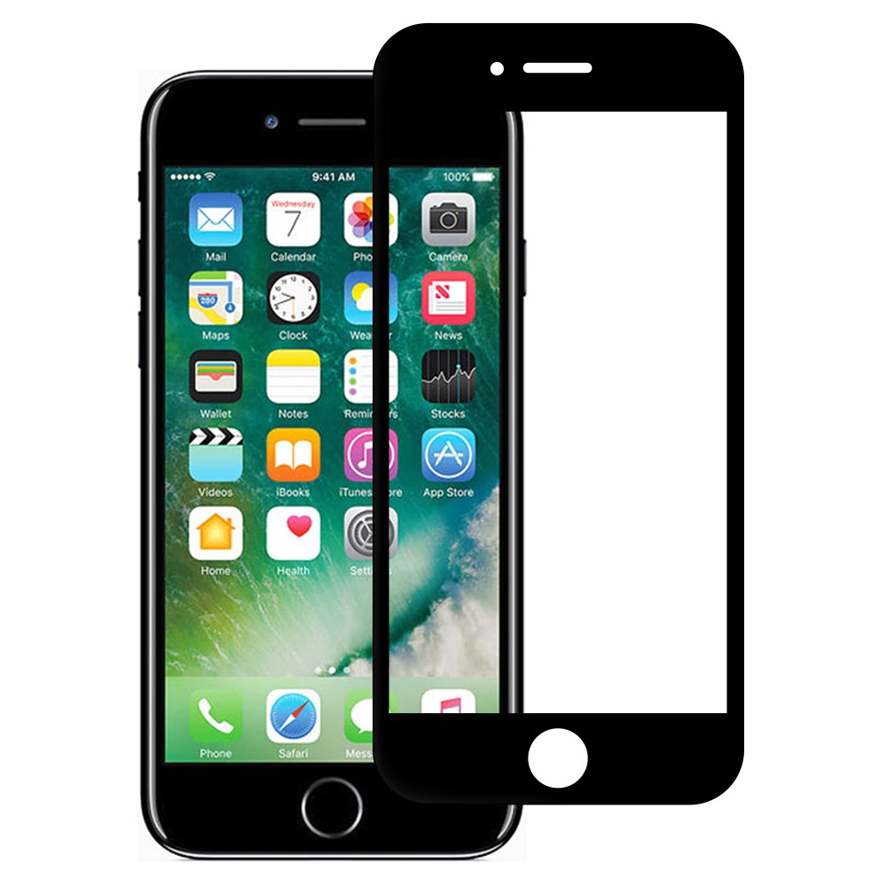 LUANKE For iPhone 7 /8 4.7 inch/SE (2020)/SE (2022) 2.5D Full Glue Screen Protector Silk Printing 9 Hardness HD Anti-explosion Full Coverage Tempered Glass Film-1