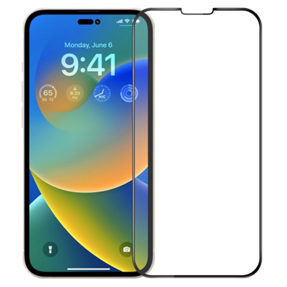 LUANKE for iPhone 14 Max 6.7 inch 9H Hardness HD Ultra Clear Tempered Glass Anti-explosion Film Silk Printing Full Glue Screen Protector-1