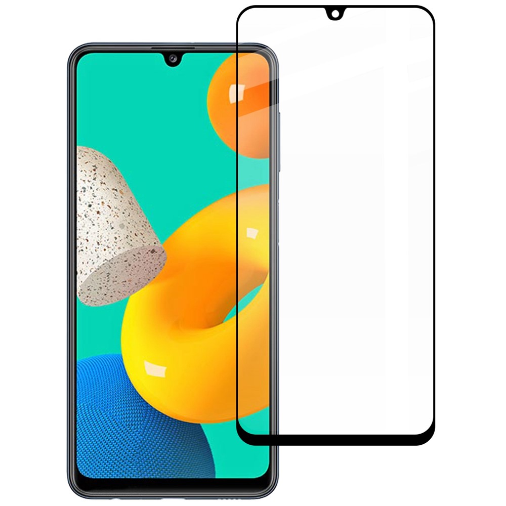 LUANKE For Samsung Galaxy M32 (Global Version) 4G Full Glue Silk Printing Tempered Glass Film Fingerprint-free Full Screen Protector-1