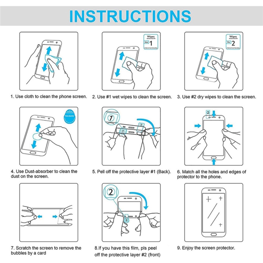 Luanke Para Samsung Galaxy A73 5G Película de Vidrio Templado Cobertura Completa Cobertura Completa Protector de Pantalla de Impresión de Seda