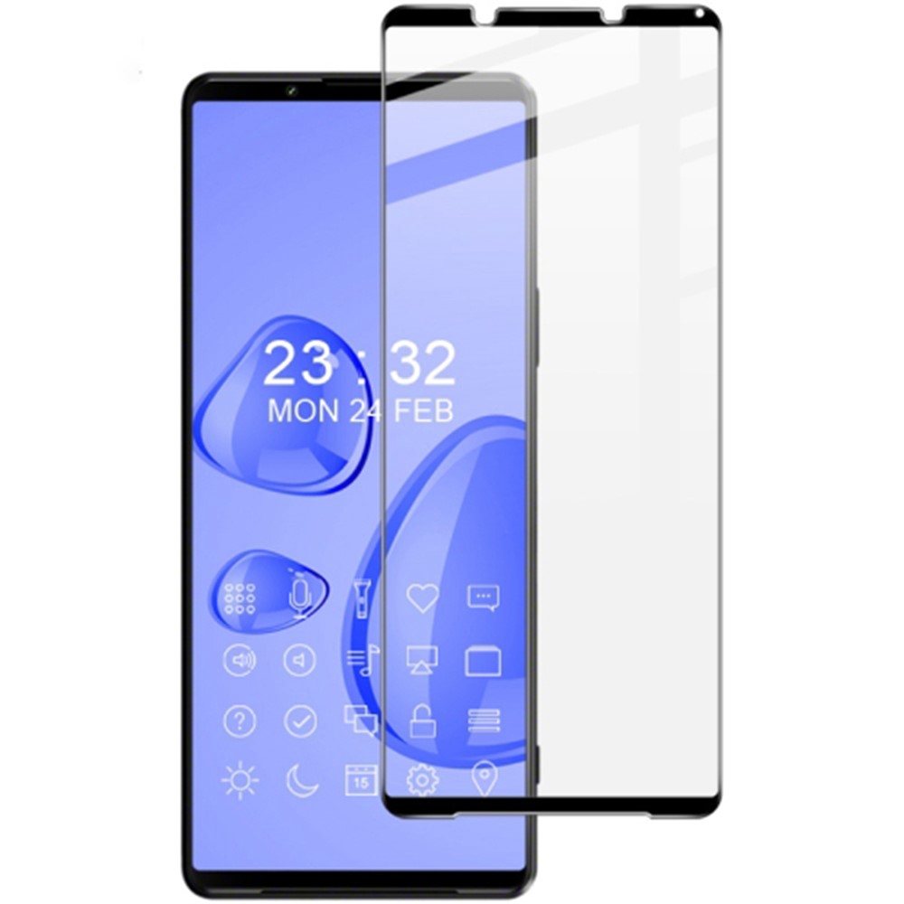 LUANKE Tempered Glass Screen Protector for Sony Xperia 1 IV 5G, Silk Printing Full Glue Full Size Screen Cover Film-1