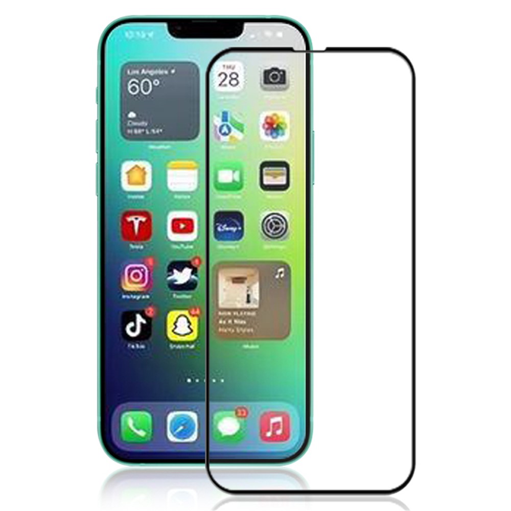 AMORUS 3D Curved Edges Screen Protector for iPhone 14 6.1 inch Wear-resistant HD Tempered Glass Film Full Glue - Black-1