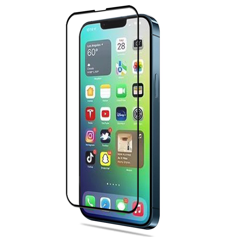 AMORUS 3D Curved Edges Screen Protector for iPhone 14 6.1 inch Wear-resistant HD Tempered Glass Film Full Glue - Black-2