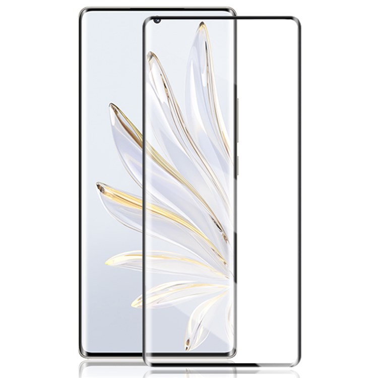 AMORUS 3D Curved Edges Screen Film for Honor 70 5G Silk Printing Full Coverage Anti-abrasion Tempered Glass Protector Full Glue - Black-1