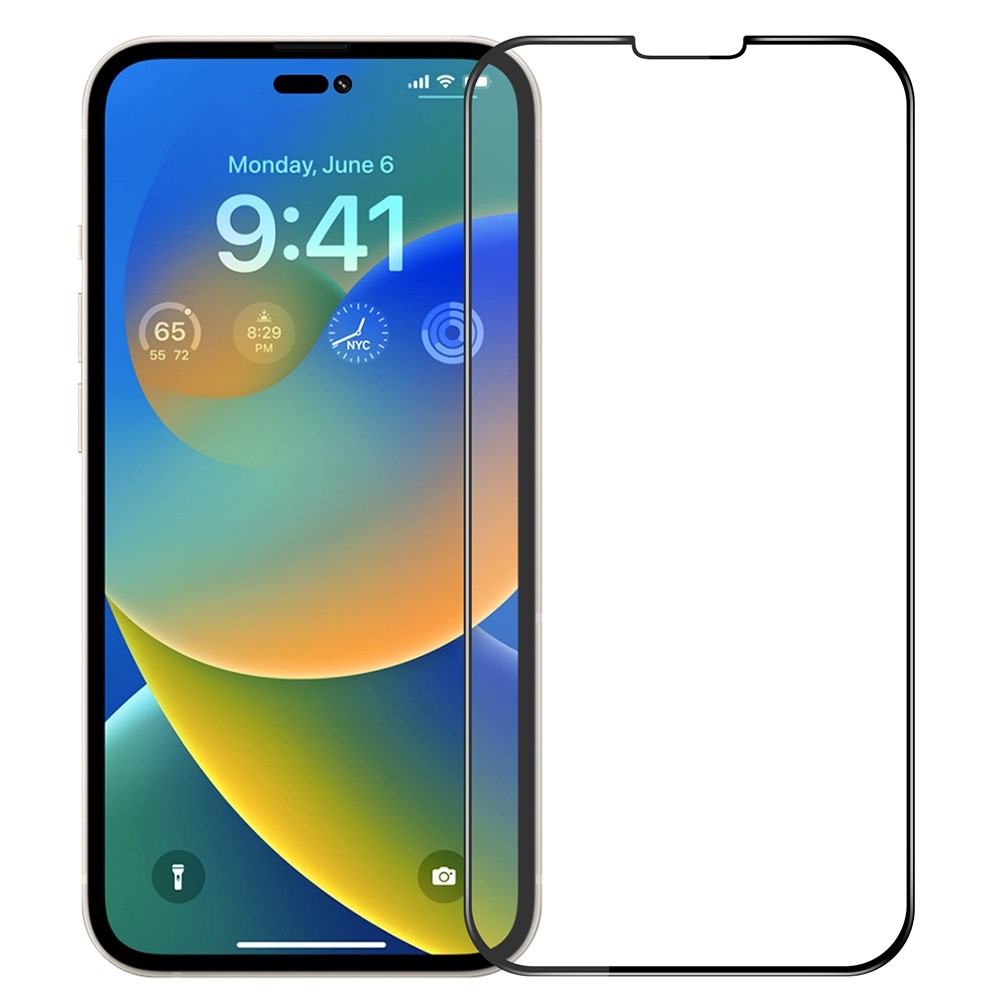 MOFI JK 3D Tempered Glass Film-1 for iPhone 14 Max 6.7 inch Full Coverage Full Glue Curved HD Clear Smooth Touch Screen Protector Film-1