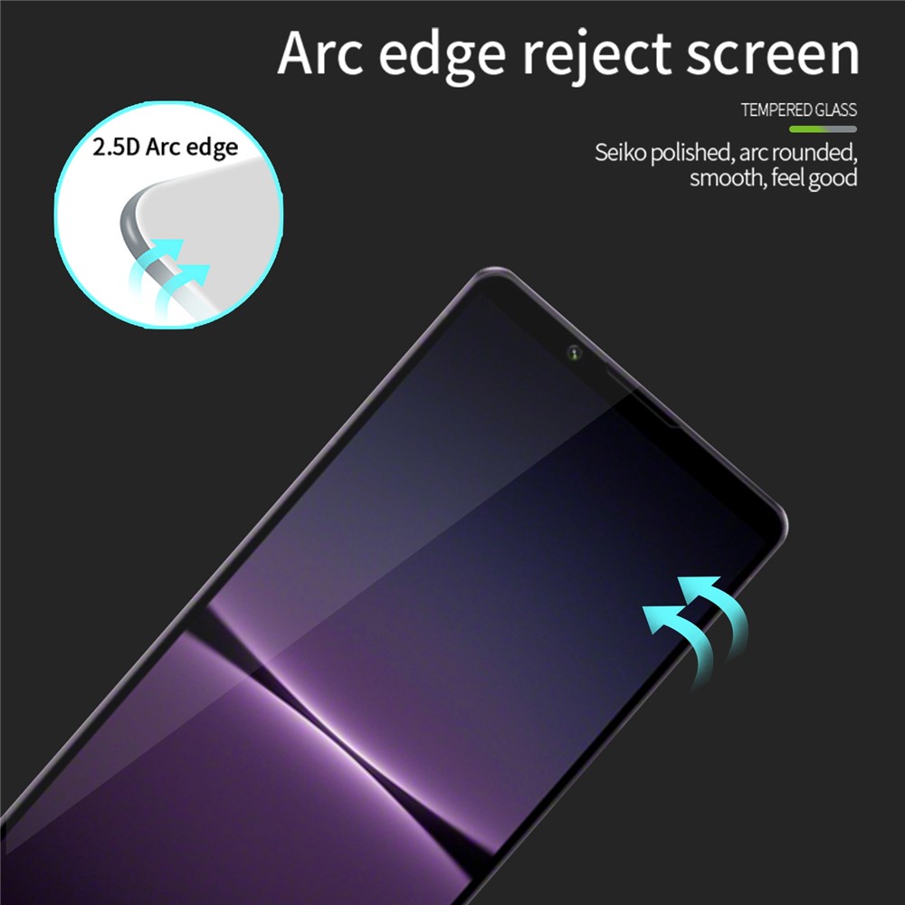 PINWUYO JK Tempered Glass Film Series-2 for Sony Xperia 1 IV 5G HD Tempered Glass Film Full Glue Anti-wear 9H Full Screen Explosion-proof Protector-5