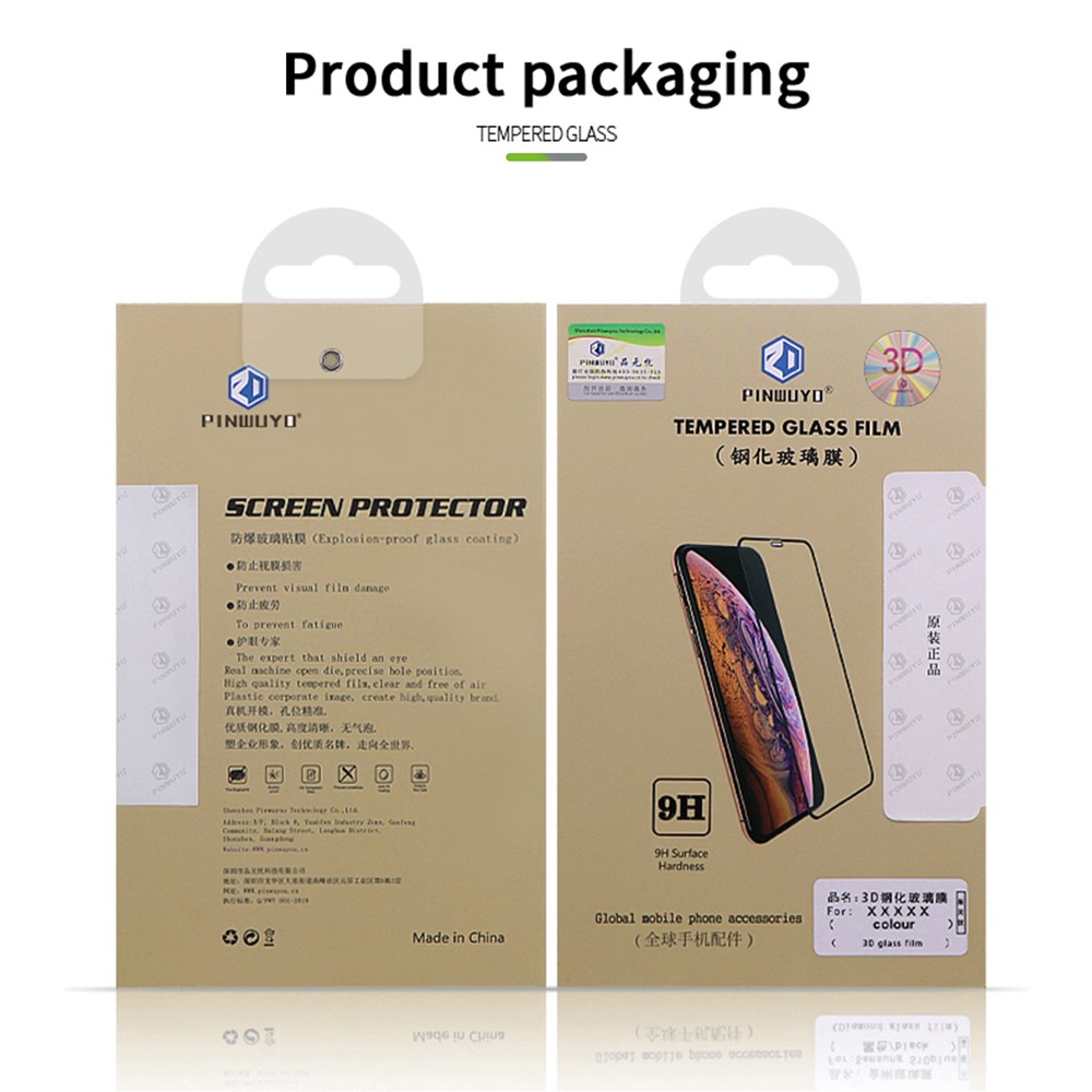 PINWUYO JK 3D Curved Tempered Glass Film-2 for iPhone 14 Max 6.7 inch HD Clear Full Coverage Anti-abrasion Full Glue Screen Protector Film-12