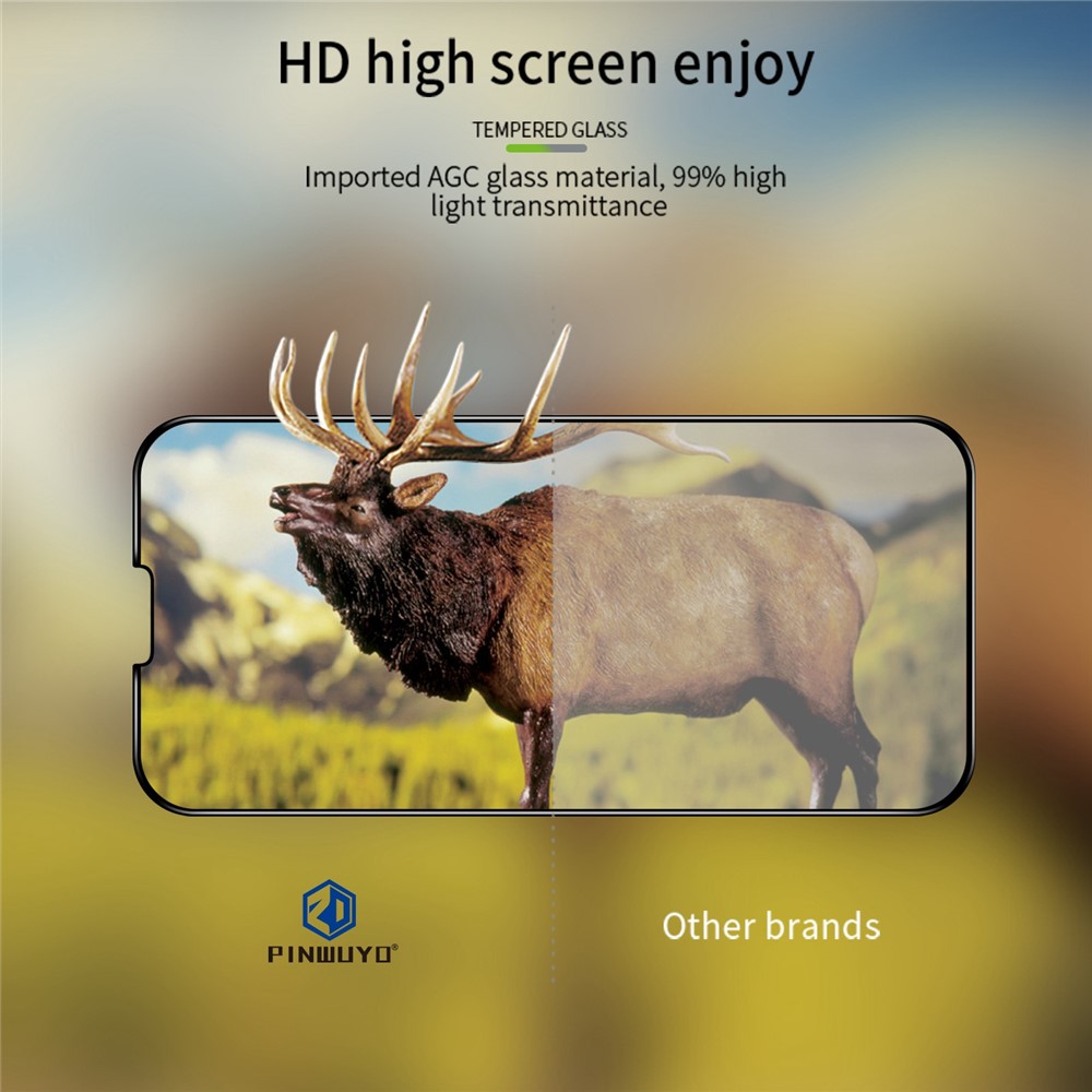 PINWUYO JK 3D Curved Tempered Glass Film-2 for iPhone 14 Max 6.7 inch HD Clear Full Coverage Anti-abrasion Full Glue Screen Protector Film-9