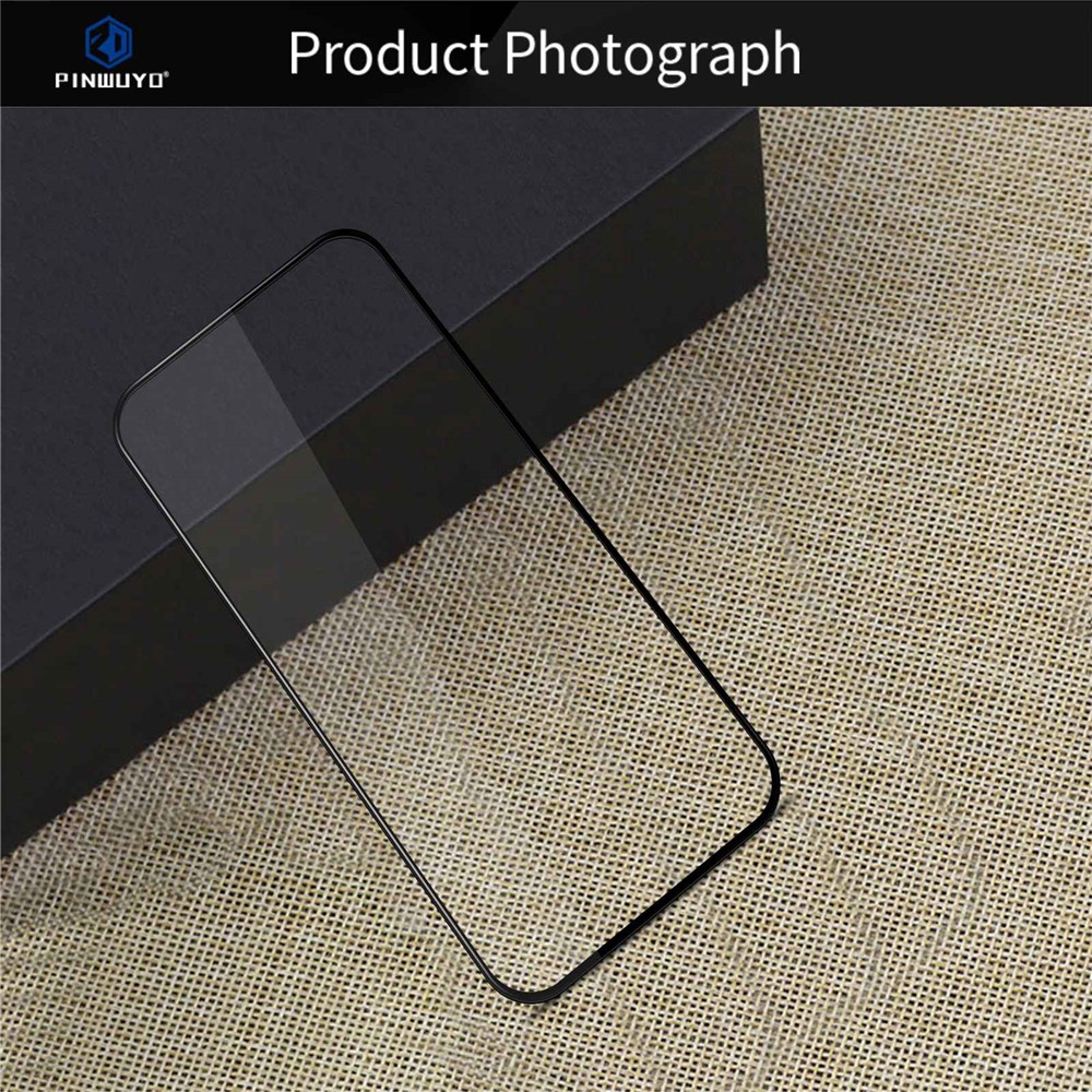 PINWUYO JK 3D Curved Tempered Glass Film-2 for iPhone 14 Pro Max 6.7 inch Full Coverage Anti-scratch Full Glue High Definition Transparent Screen Protector Film-10