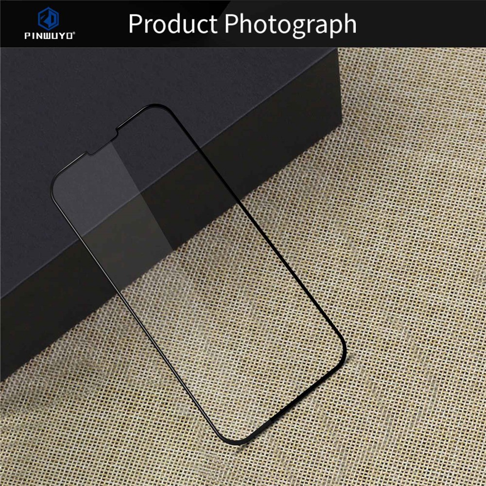 PINWUYO JK 3D Curved Tempered Glass Film-2 for iPhone 14 6.1 inch HD Clear Anti-wear Full Coverage Anti-bubble Full Glue Screen Protector Film-10