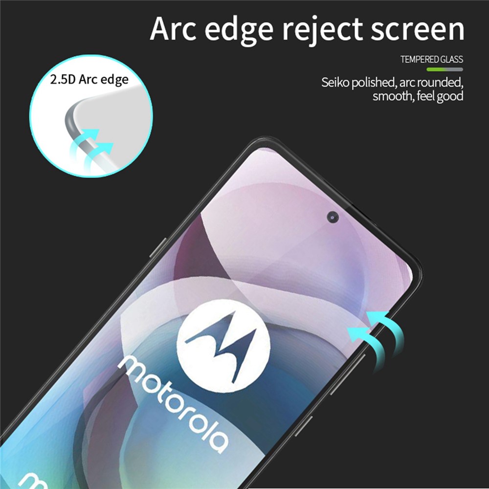 PINWUYO JK Tempered Glass Film Series-2 for Motorola Moto E32 9H Hardness Full Glue HD Clear Full Screen Protector-4
