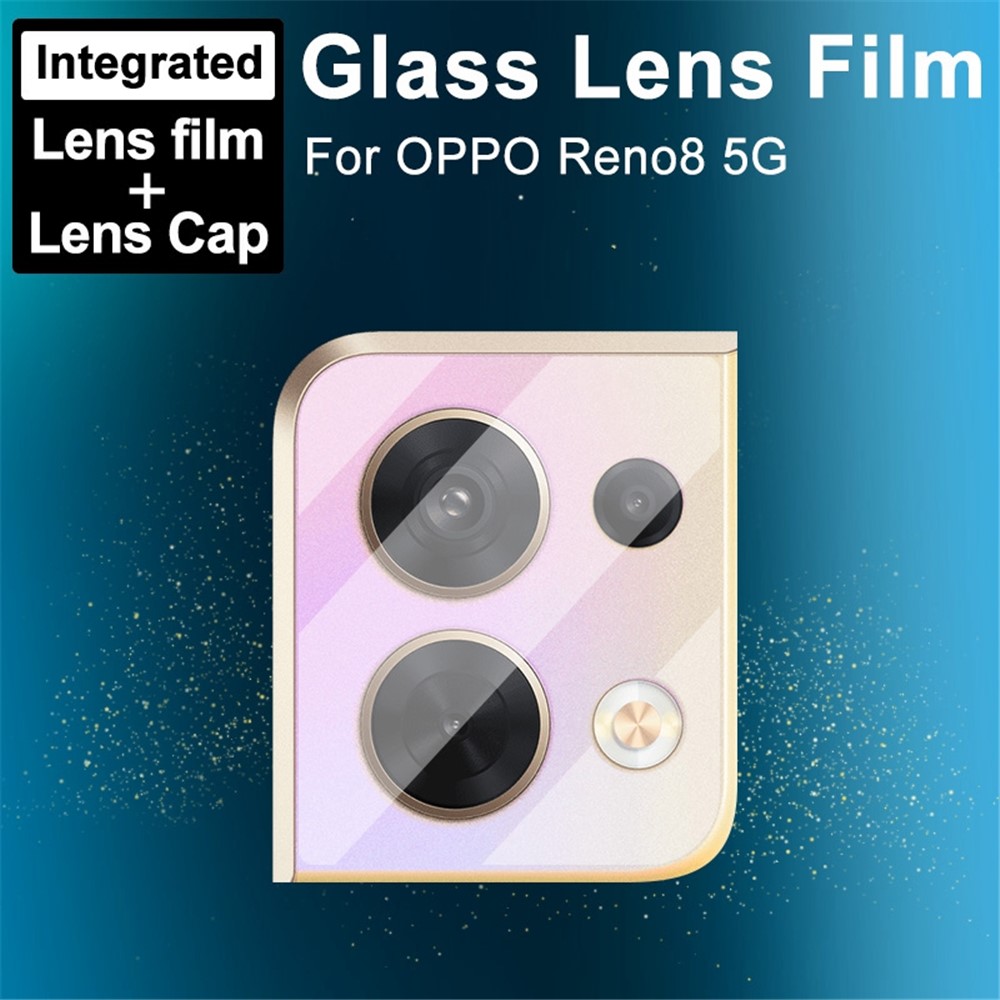 IMAK for Oppo Reno8 5G Integrated Camera Lens Protector Scratch-Resistant Tempered Glass Lens Film + Acrylic Lens Cap-3