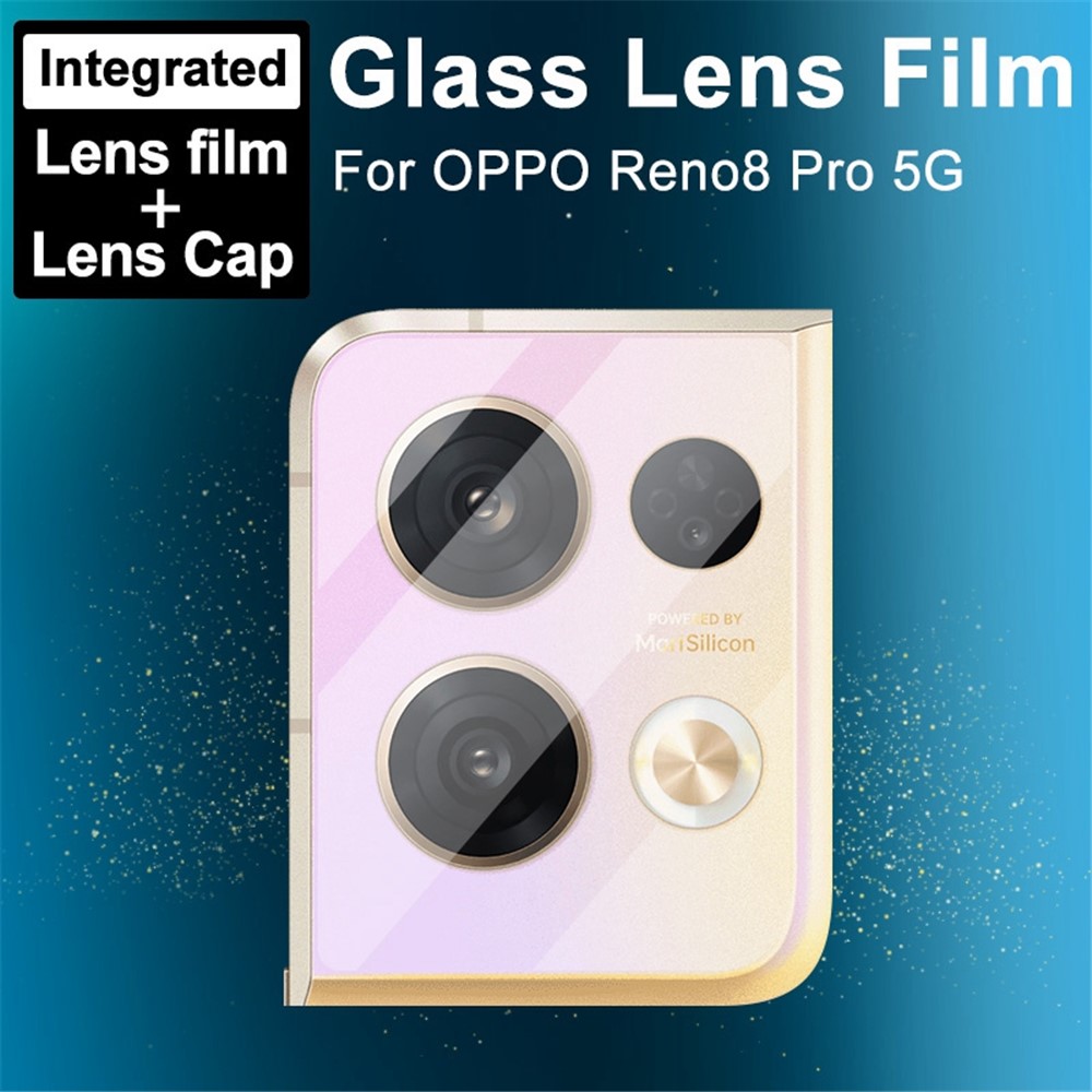 IMAK for Oppo Reno8 Pro 5G HD Tempered Glass Lens Film + Acrylic Lens Cap Anti-Scratch Integrated Camera Lens Protector-3